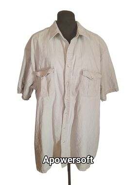 Light Gray Short-Sleeve Button-Up Shirt - Unbranded